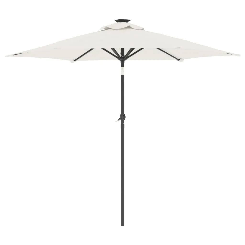 Garden Parasol with Steel Pole White 225x225x212 cm