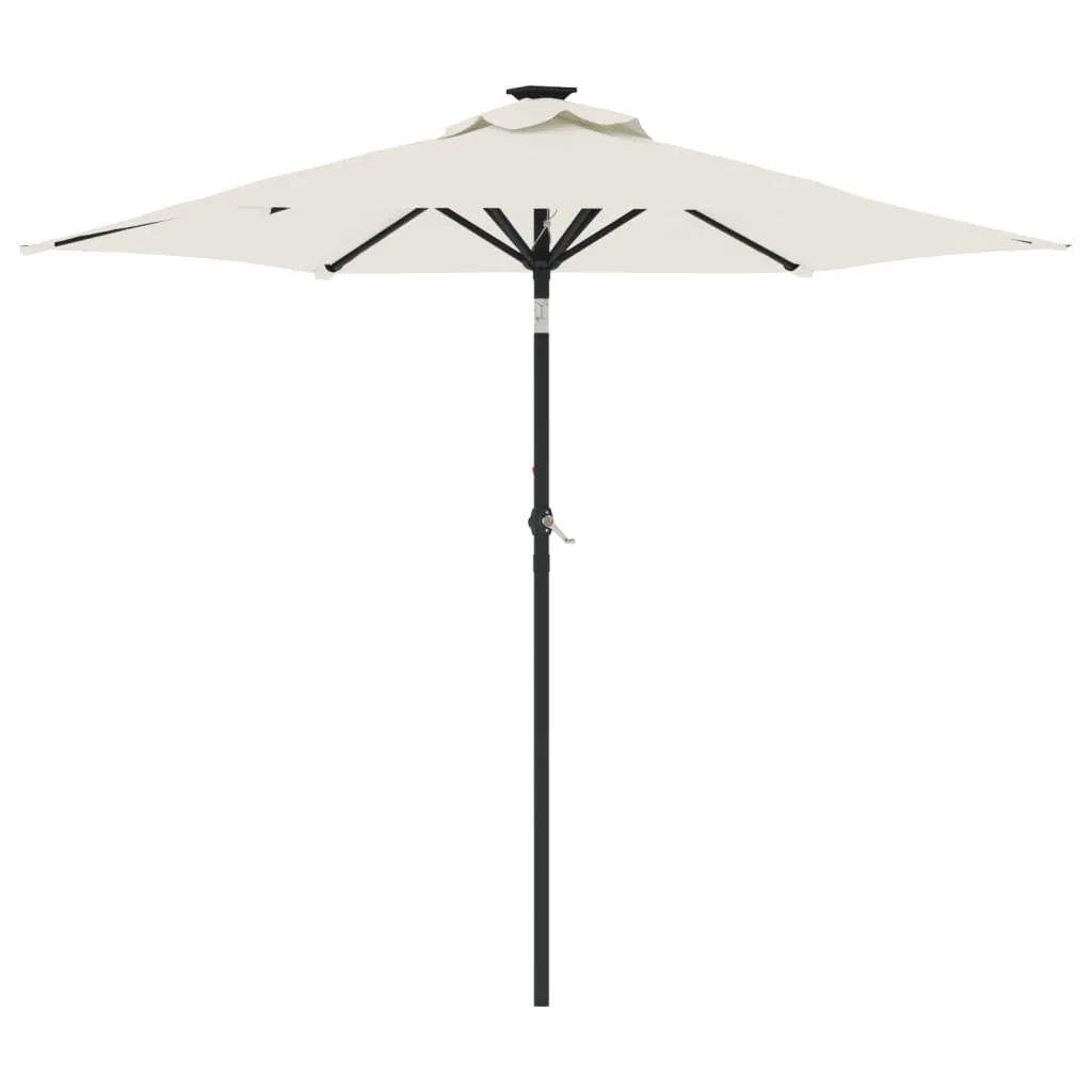 Garden Parasol with Steel Pole White 225x225x212 cm