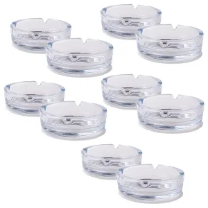 Kuber Industries Decorative Ash tray Stylish|Round Shape Pack of 10 (Transparent)