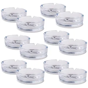 Kuber Industries Decorative Ash tray Stylish|Round Shape Pack of 12 (Transparent)