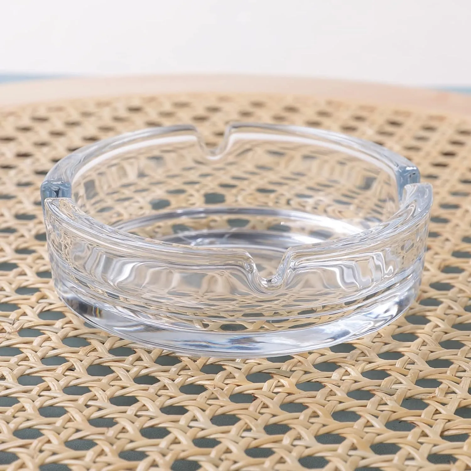 Kuber Industries Decorative Ash tray Stylish|Round Shape Pack of 12 (Transparent)