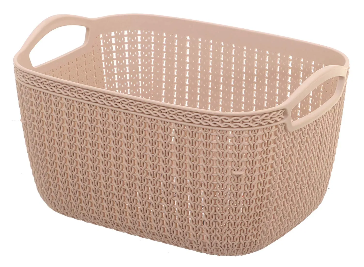 Kuber Industries (Set of 4) Plastic Basket with Handle - Fruit & Picnic Tokri - Also for Kitchen & Bathroom Items Storage - Dark Pink