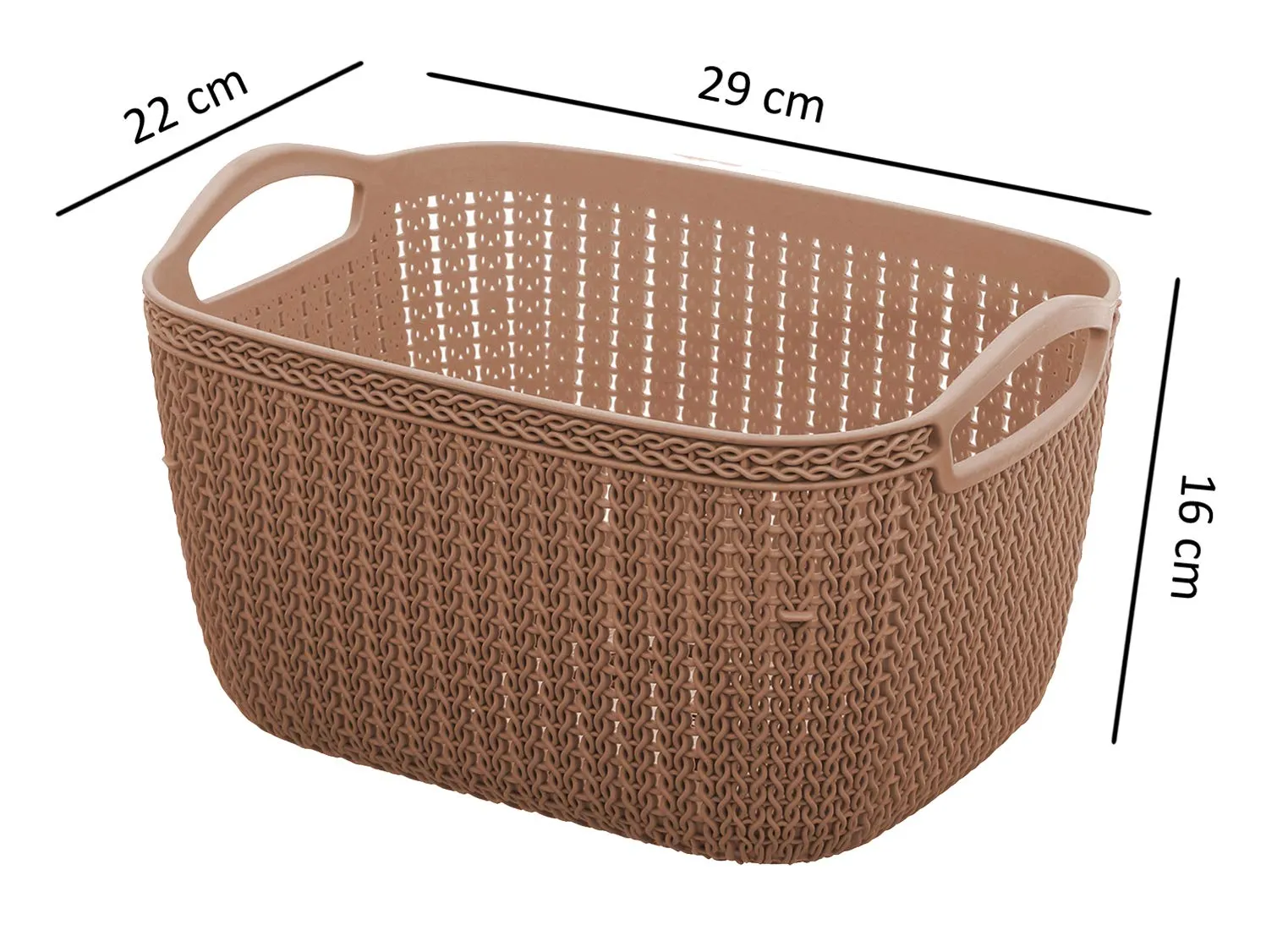 Kuber Industries (Set of 4) Plastic Basket with Handle - Fruit & Picnic Tokri - Also for Kitchen & Bathroom Items Storage - Dark Pink