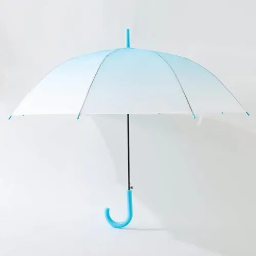 Kuber Industries Transparent Umbrella For Men & Women|Automatic Umbrella For Rain-Pack of 3 (Blue)