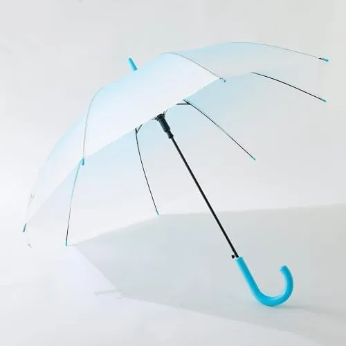 Kuber Industries Transparent Umbrella For Men & Women|Automatic Umbrella For Rain-Pack of 3 (Blue)