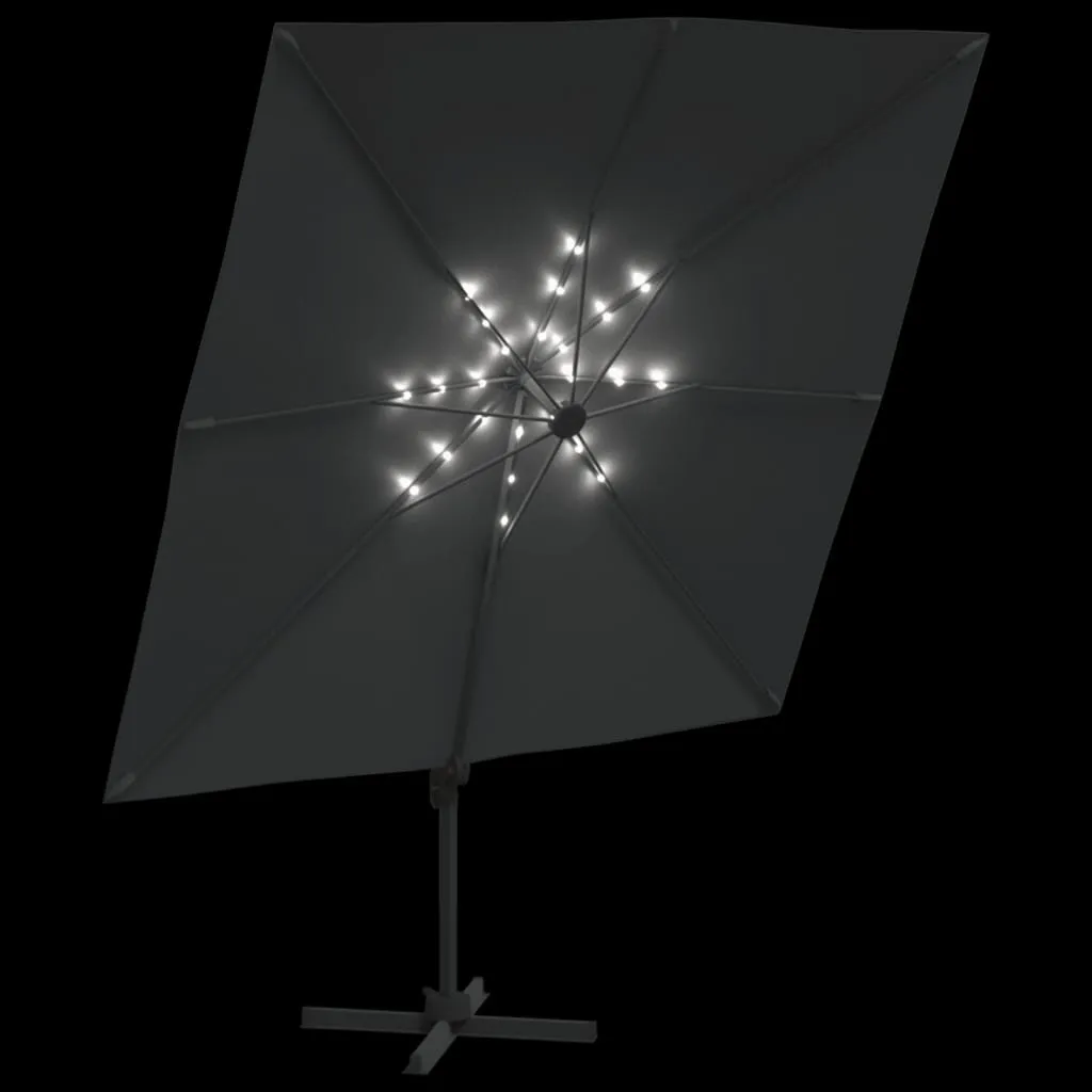 LED Cantilever Umbrella Anthracite 400x300 cm