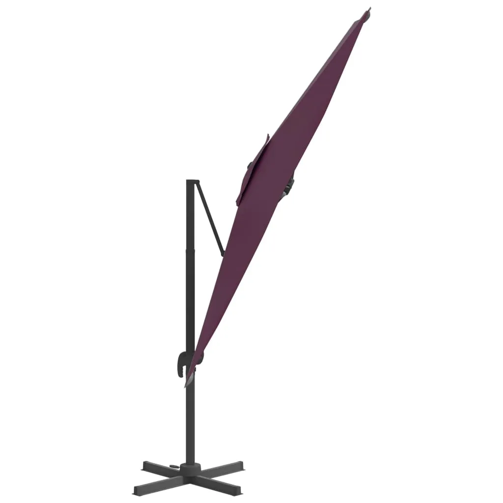 LED Cantilever Umbrella Bordeaux Red 400x300 cm