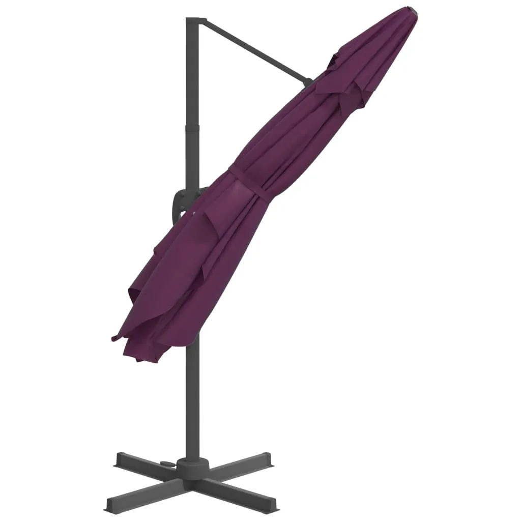 LED Cantilever Umbrella Bordeaux Red 400x300 cm