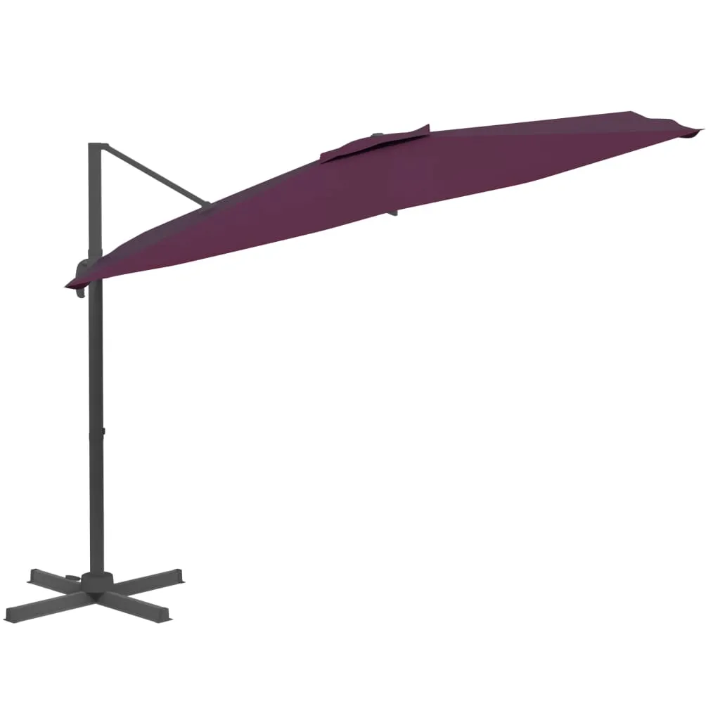 LED Cantilever Umbrella Bordeaux Red 400x300 cm