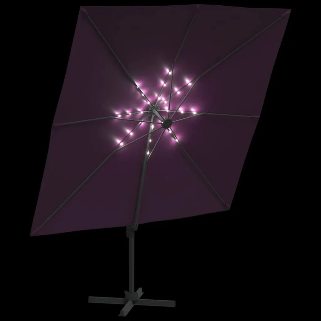 LED Cantilever Umbrella Bordeaux Red 400x300 cm