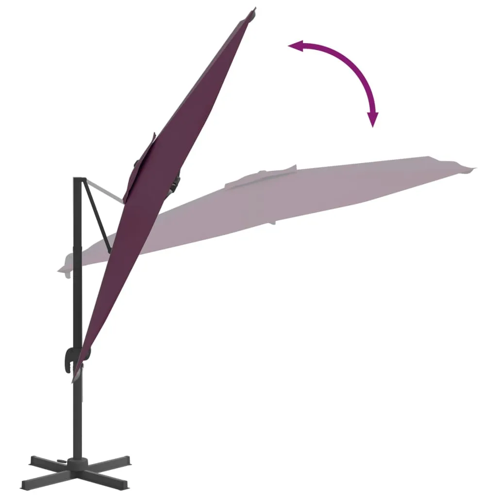 LED Cantilever Umbrella Bordeaux Red 400x300 cm