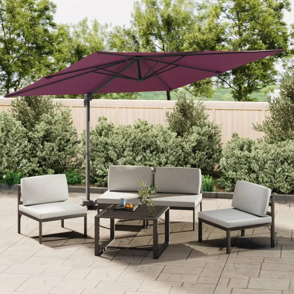 LED Cantilever Umbrella Bordeaux Red 400x300 cm