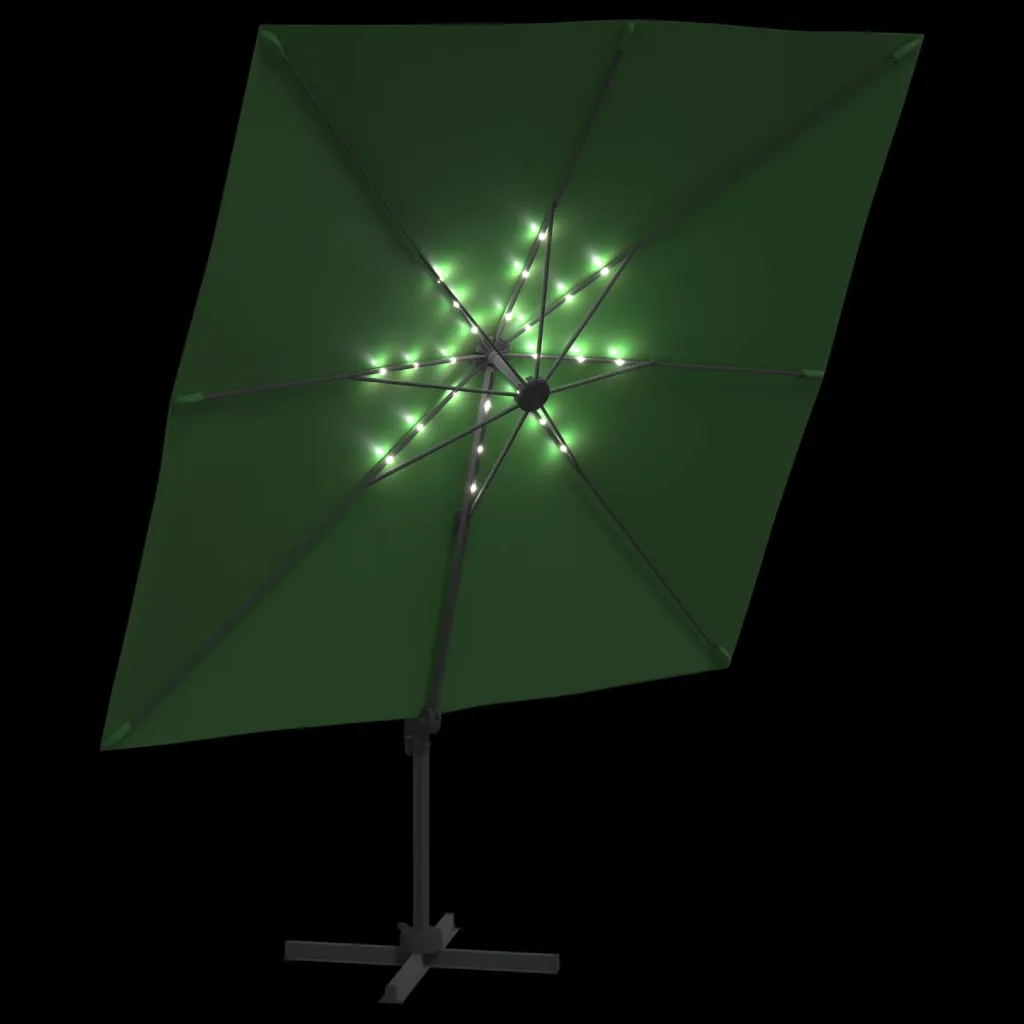 LED Cantilever Umbrella Green 400x300 cm