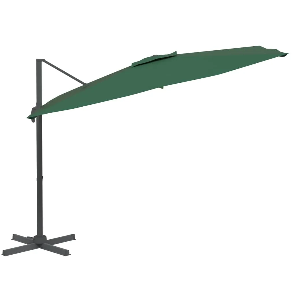 LED Cantilever Umbrella Green 400x300 cm