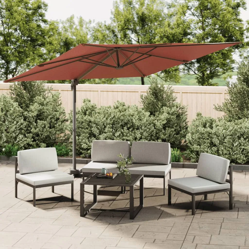 LED Cantilever Umbrella Terracotta 400x300 cm