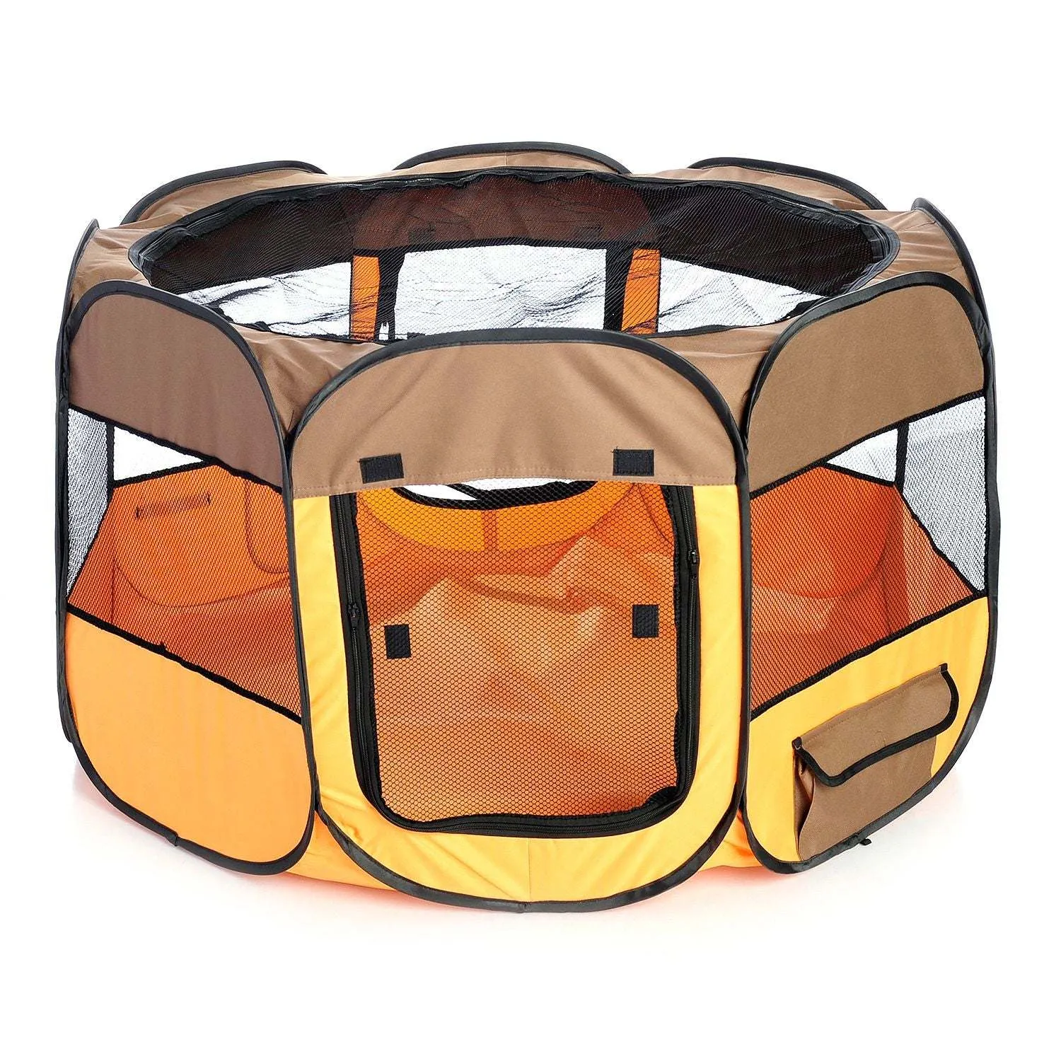 Lightweight Collapsible Dog Playpen - Orange