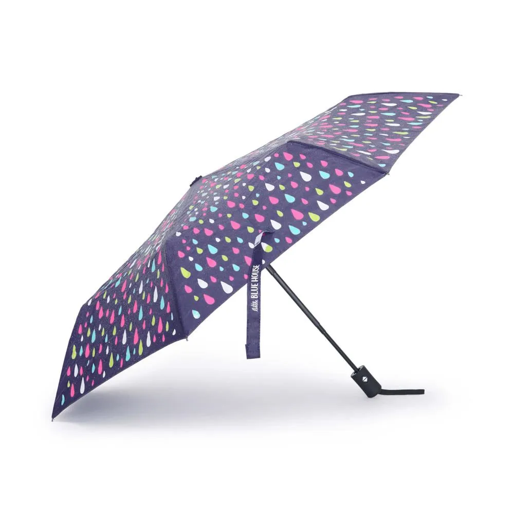 Little Blue House Colour Changing Folding Umbrella - Rain Drops