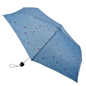 Lulu Guinness by Fulton Superslim-2 Lulu Letters Mist Blue Umbrella