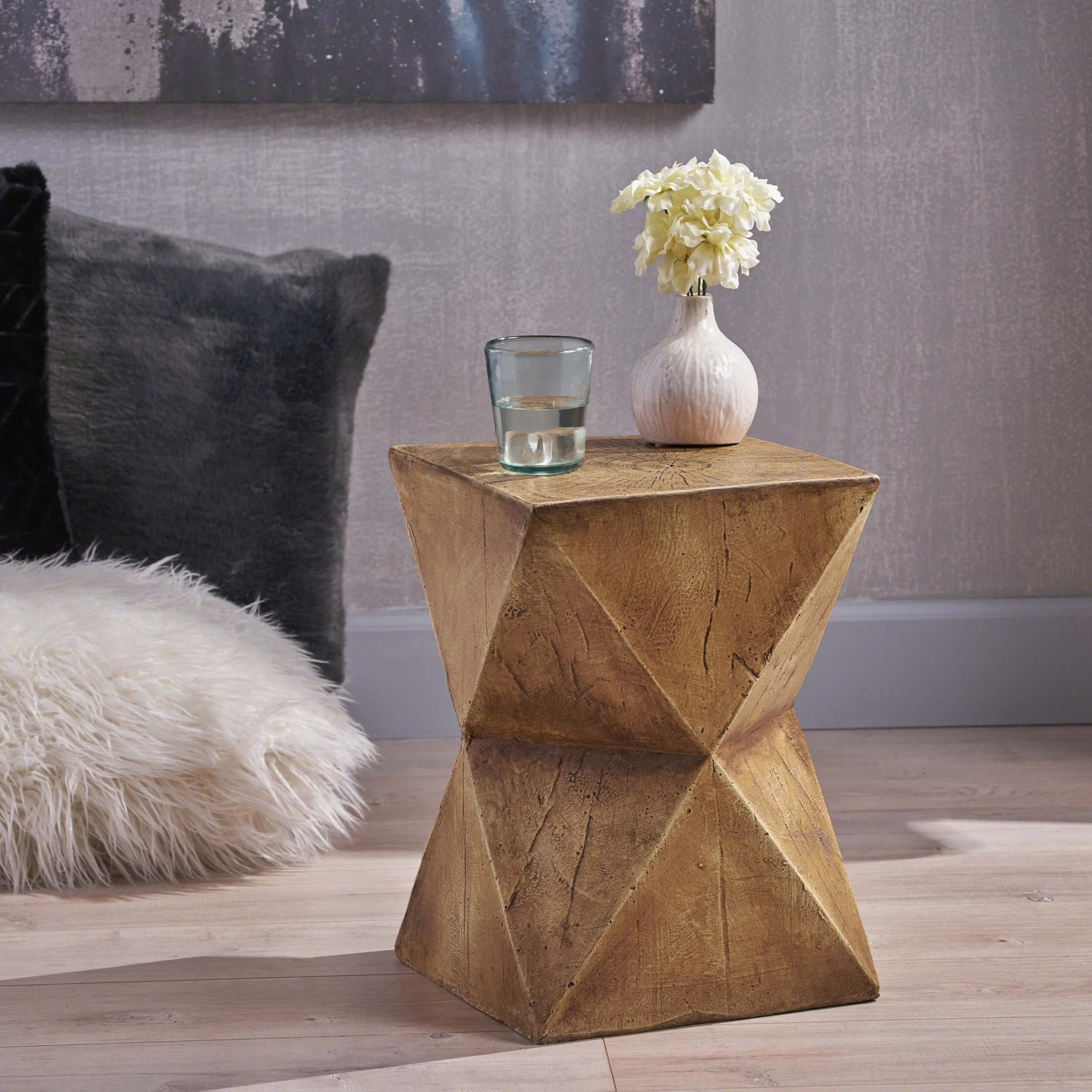 Manuel Indoor Lightweight Concrete Accent Table