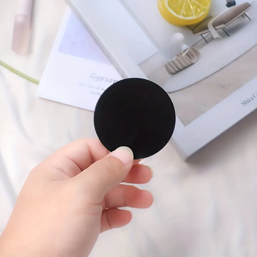 Mini Portable Black Round Cosmetic Mirror for OntheGo Touchups