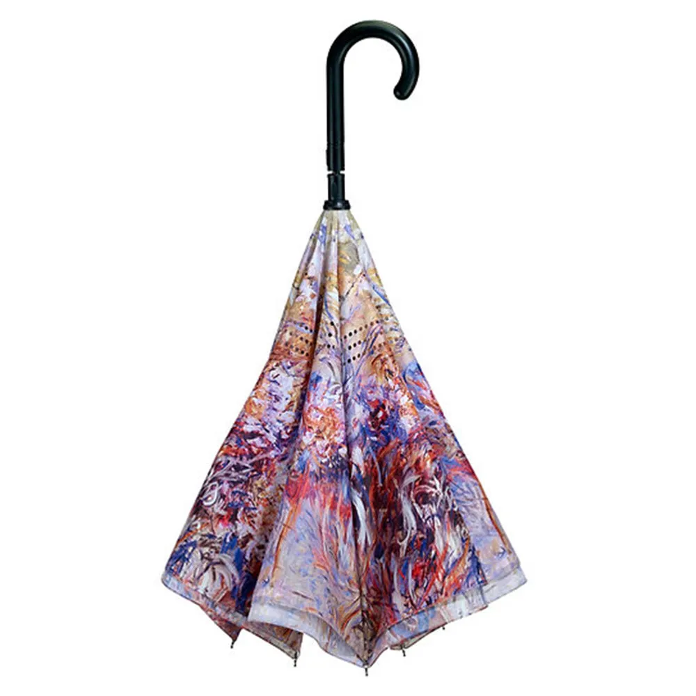 Monet Agapanthus Reverse-Open Umbrella