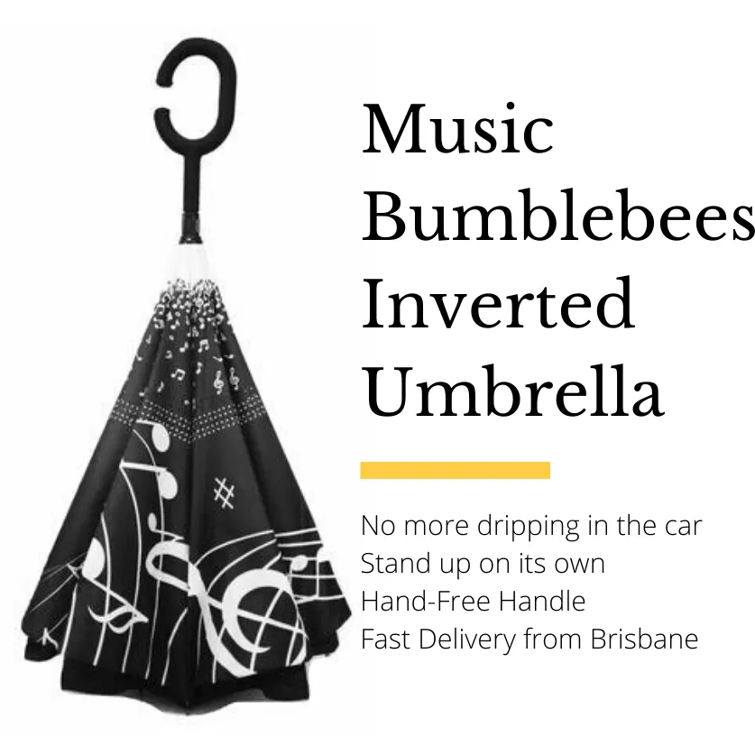 Music Bumblebees Musical Notes Inverted Umbrella