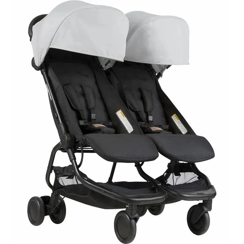 Nano Duo Stroller with Sun & Storm Cover - Silver