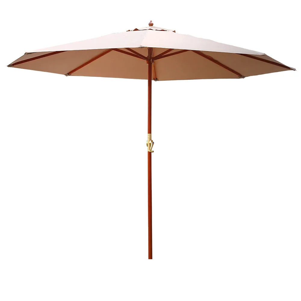 Octagonal UV50  Outdoor Umbrella, 3m Beige - Instahut