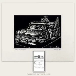 Original C-10 Truck Art "Knuckle Dragger #1"