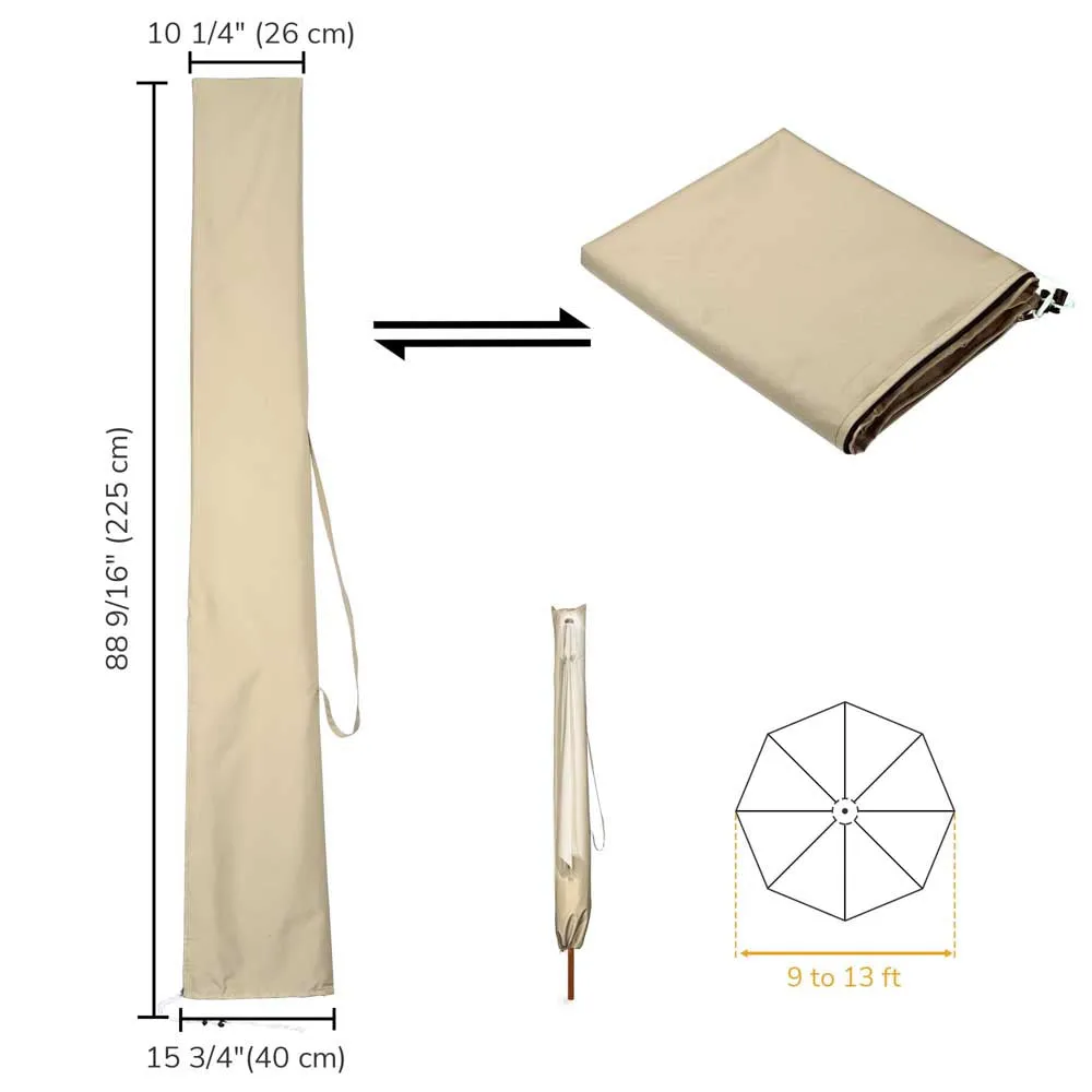 Patio Umbrella Cover w/ Zipper Rod Portable Bag