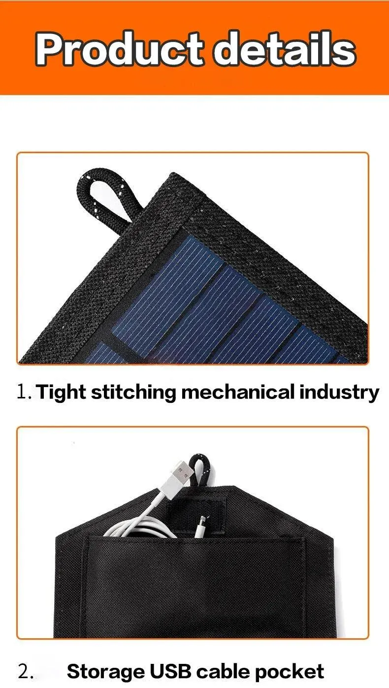 Practical 800W Foldable Solar 6 Panels Charger USB 5V