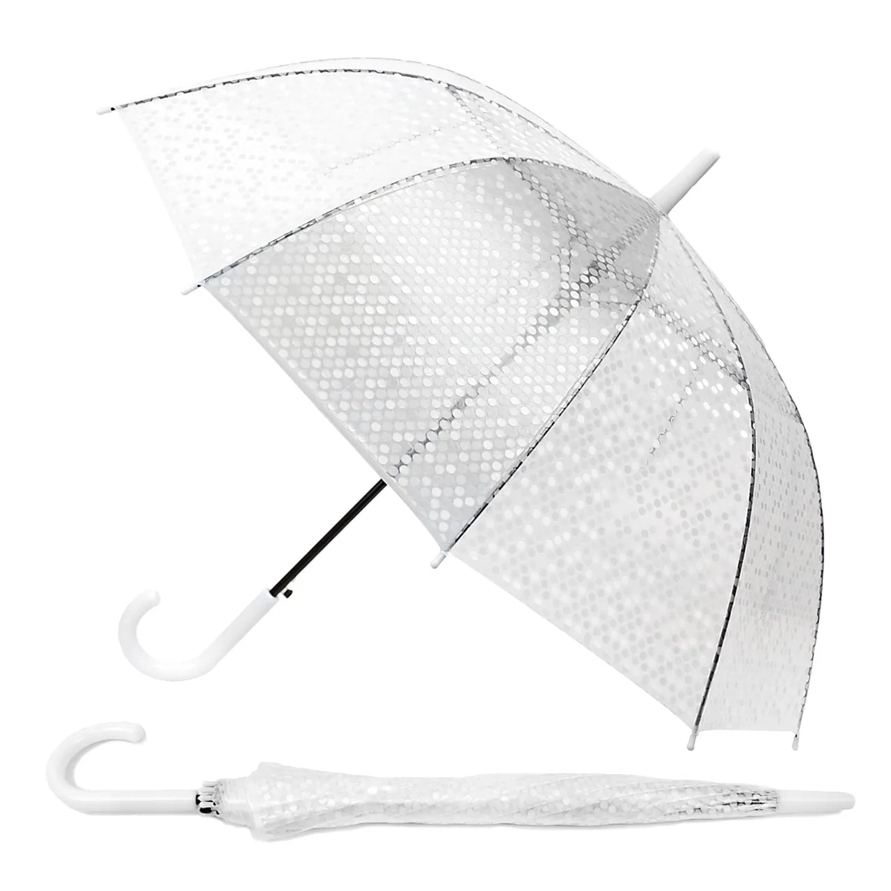 Premium Polka Dot See-Through Umbrella