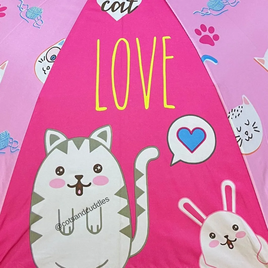 Premium Quality Printed Umbrella For Kids (Kitty)