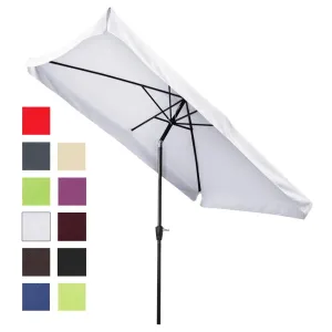 Rectangular Patio Umbrella Tilt Metal 10x6.5ft 6-Rib