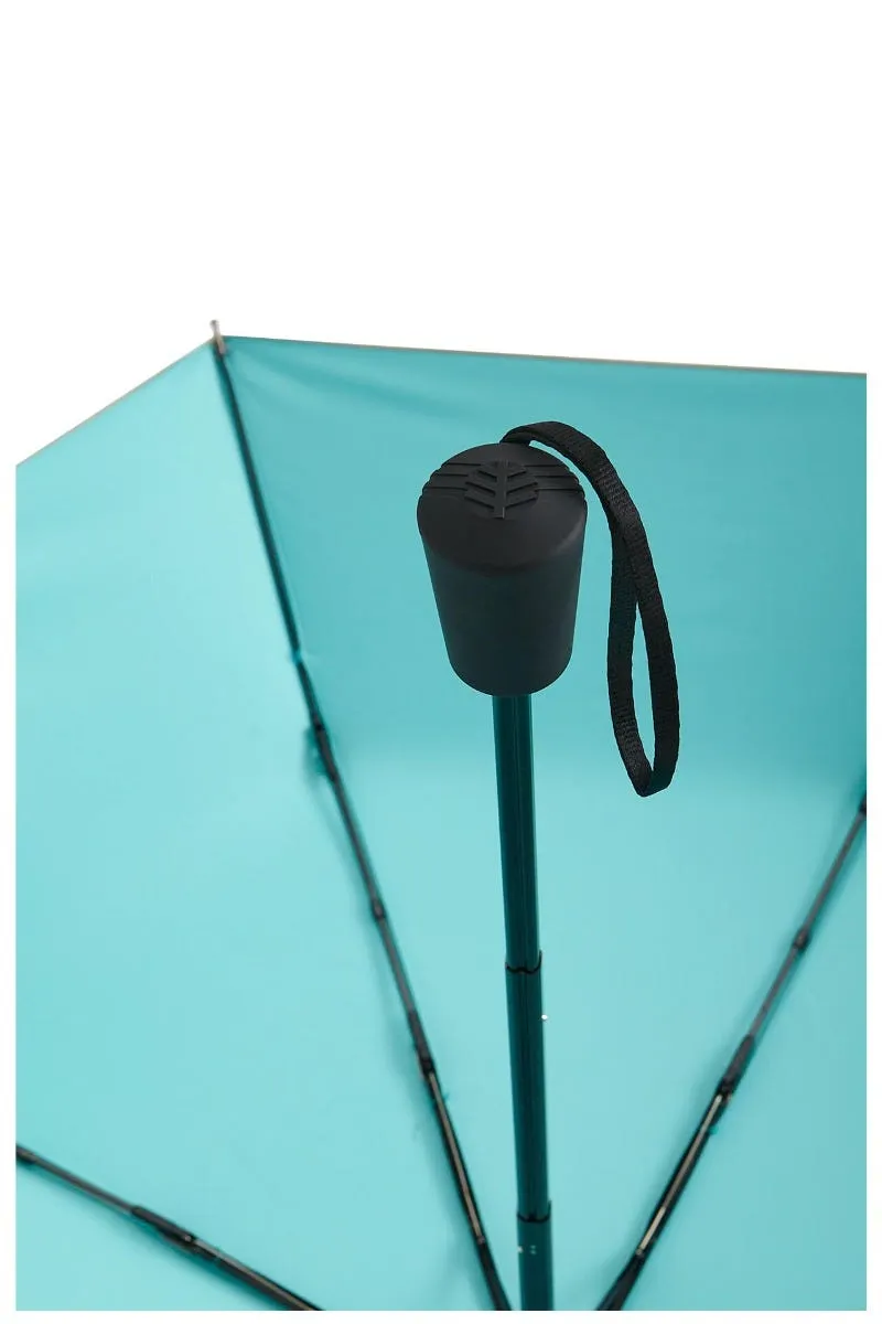 Sanya Compact Umbrella  |  Gold/Aqua Metallic