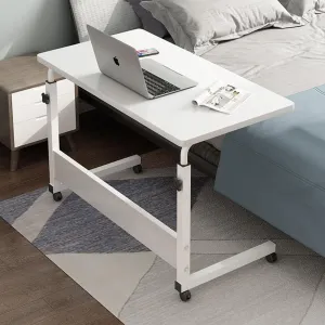 SAVYA HOME Manual Height Adjustable Study Table for Adults, Students, Kids | Portable Table, Computer Table| Office Table for Work from Home, Bed Study Table | 80 * 40 cm, White