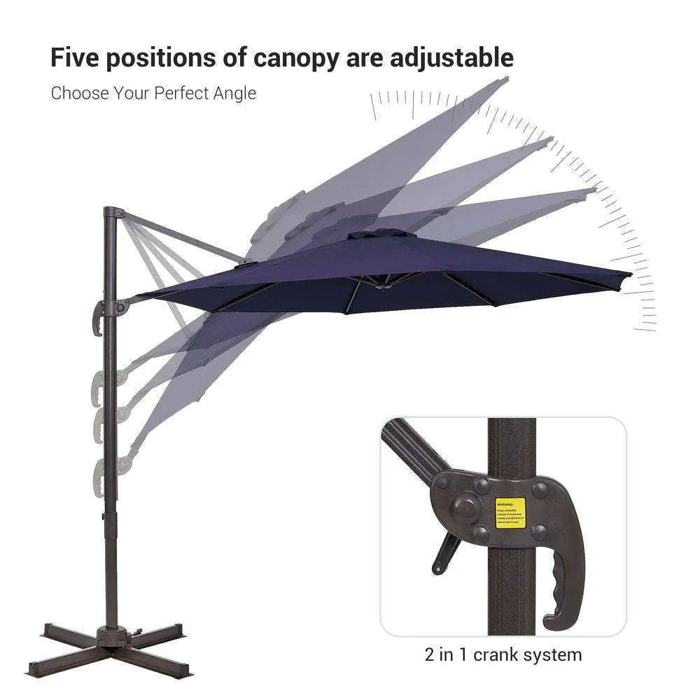 SONKUKI 10ft Patio Cantilever Umbrella Standard