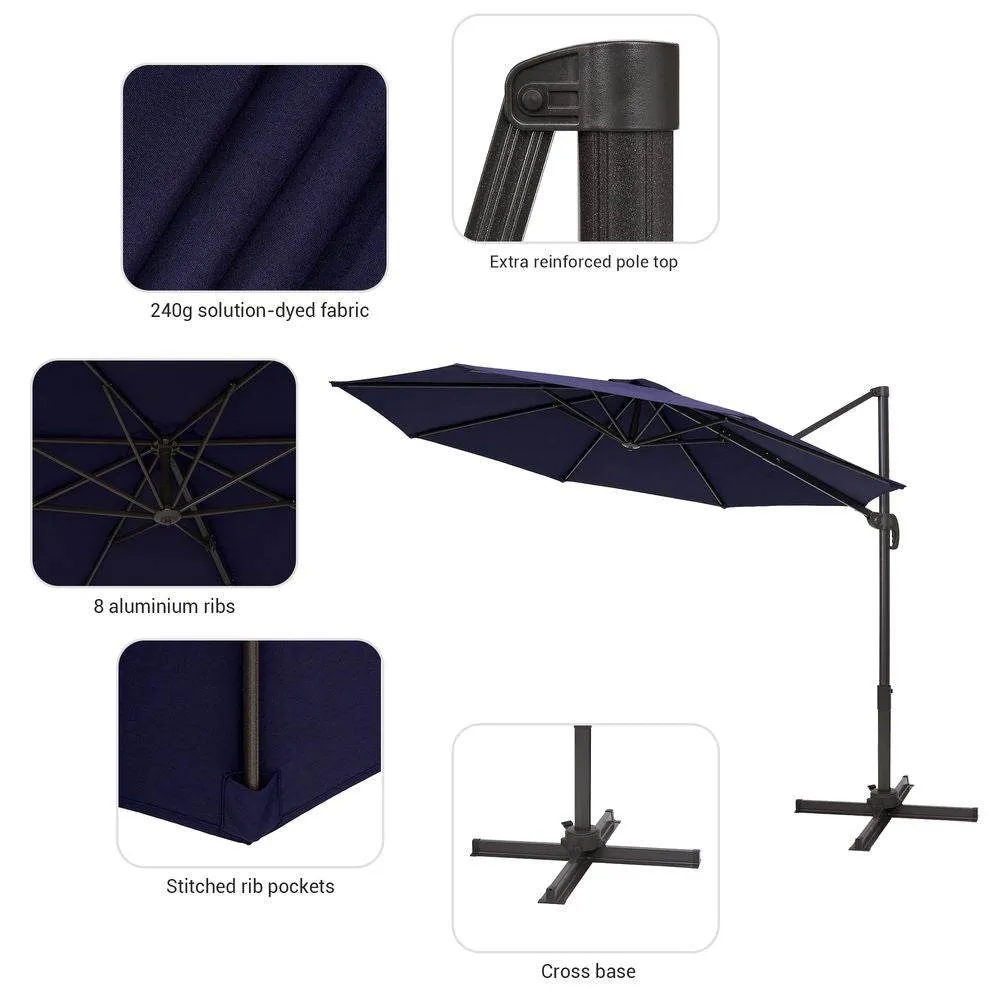 SONKUKI 10ft Patio Cantilever Umbrella Standard