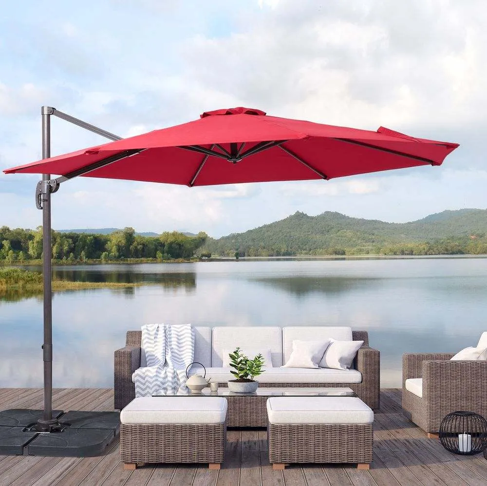 SONKUKI 10ft Patio Cantilever Umbrella Standard