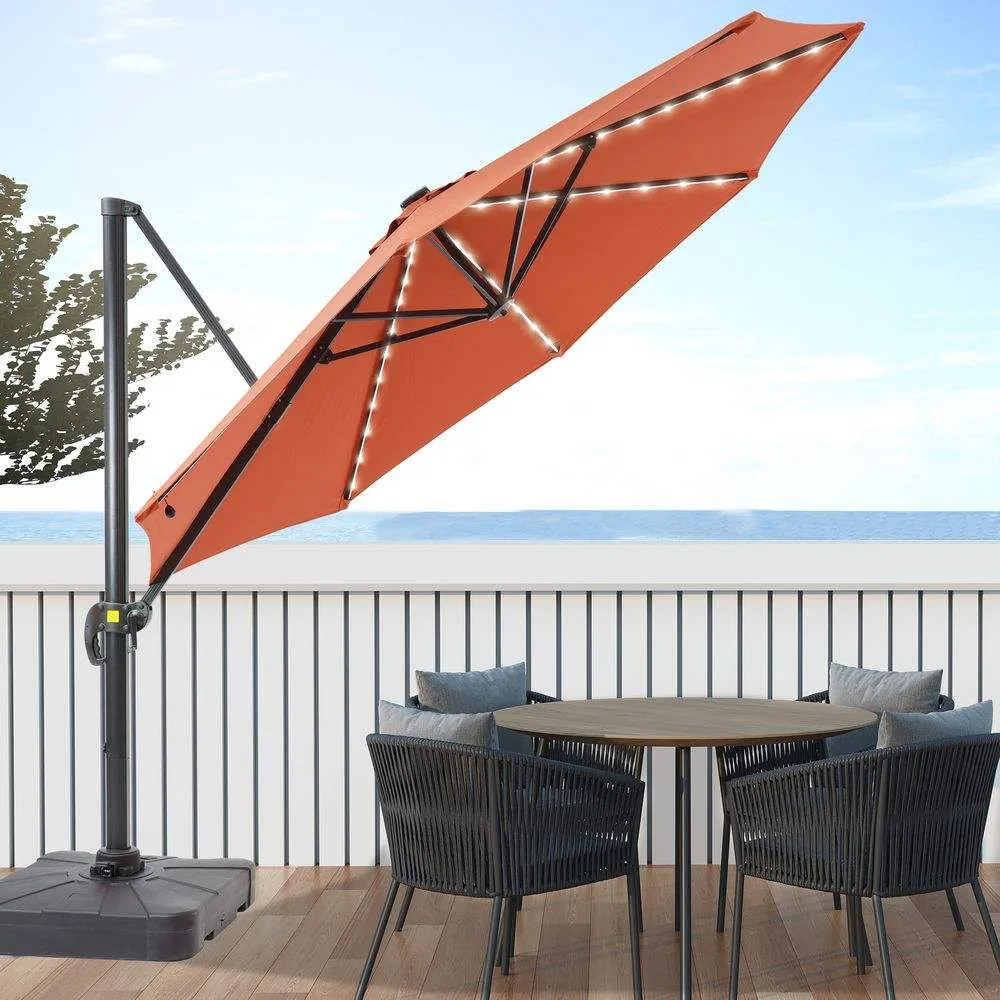 SONKUKI 11ft LED Cantilever Umbrella Pro 