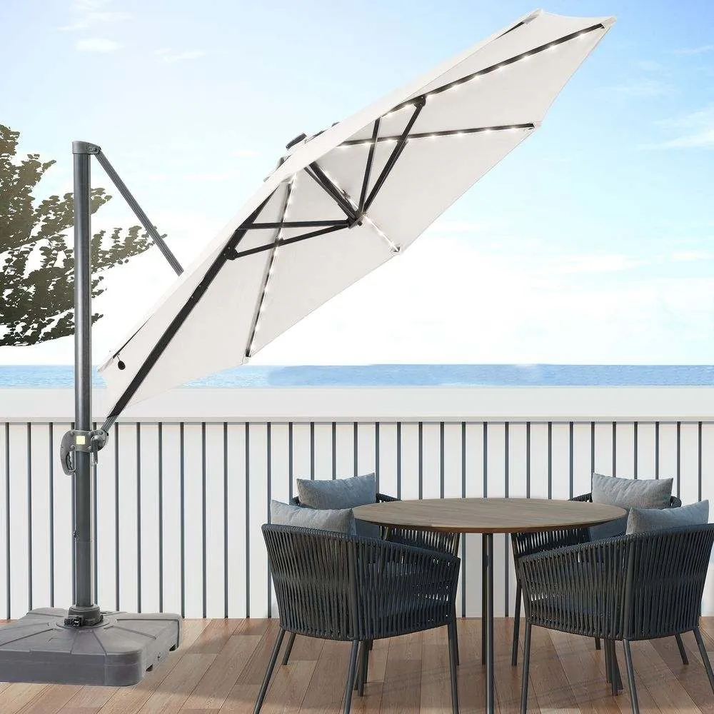 SONKUKI 11ft LED Cantilever Umbrella Pro 