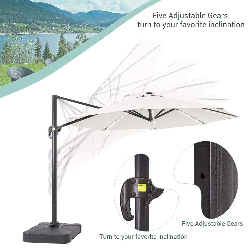 SONKUKI 11ft LED Cantilever Umbrella Pro 