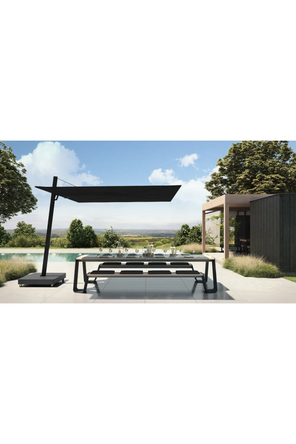 Square Outdoor Cantilever Umbrella (9’ 10”) | Umbrosa Versa UX