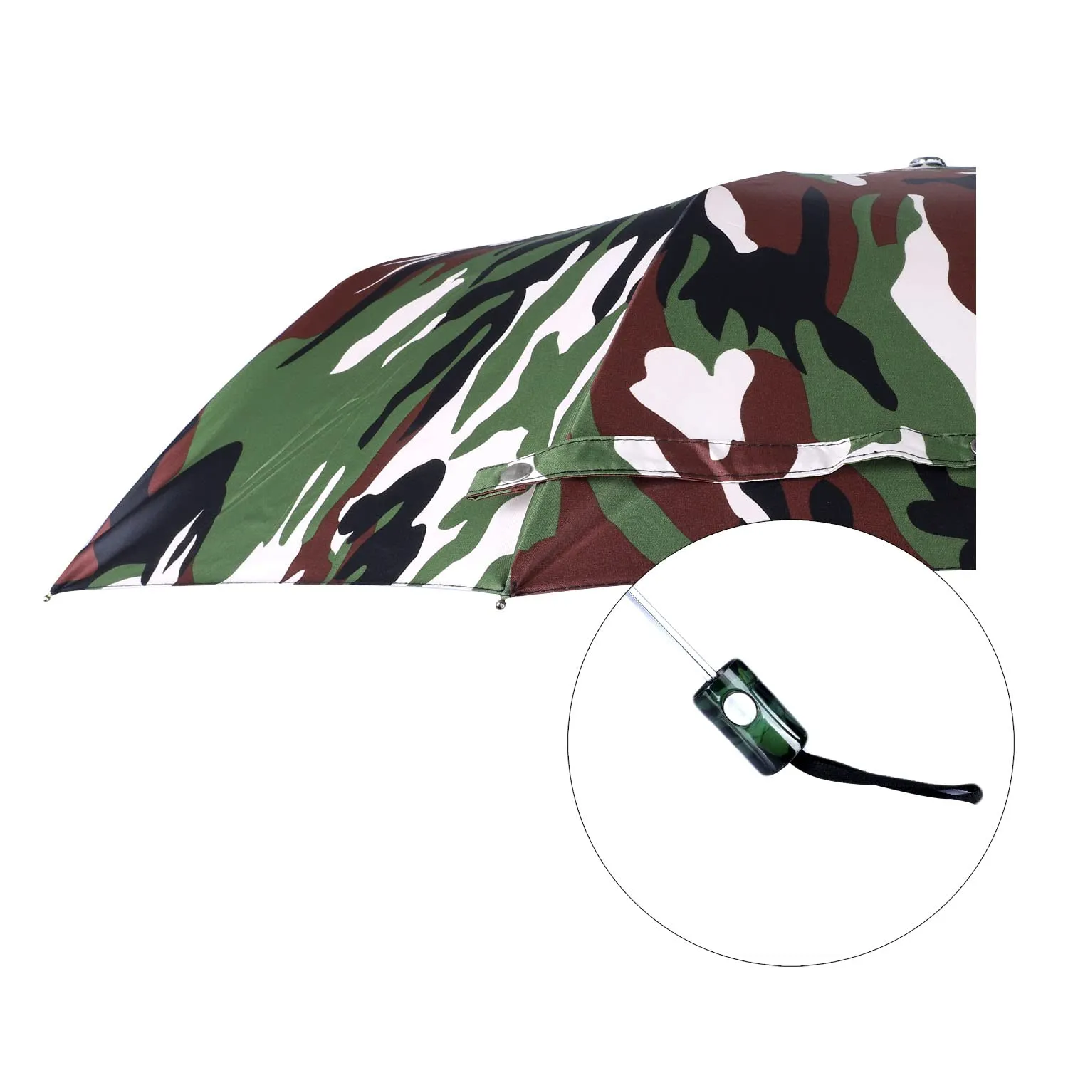 THE CLOWNFISH Umbrella 3 Fold Auto Open Waterproof Pongee Double Coated Silver Lined Umbrellas For Men and Women (Army Print- Dark Green)