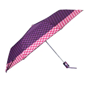 THE CLOWNFISH Umbrella 3 Fold Auto Open Waterproof Pongee Double Coated Silver Lined Umbrellas For Men and Women (Printed Design- Magenta)