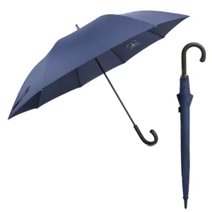 THE CLOWNFISH Umbrella Celebrity Series Single Fold Auto Open J- shape Handle Waterproof Pongee Umbrellas For Men and Women (Navy Blue)