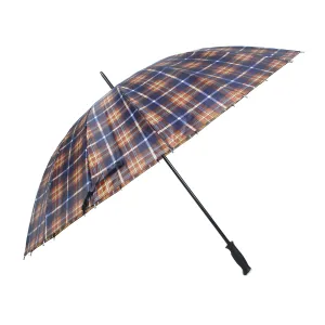 THE CLOWNFISH Umbrella Single Fold Manual Open Waterproof Polyester Umbrellas For Men and Women (Checks Design- Yellow Ochre)