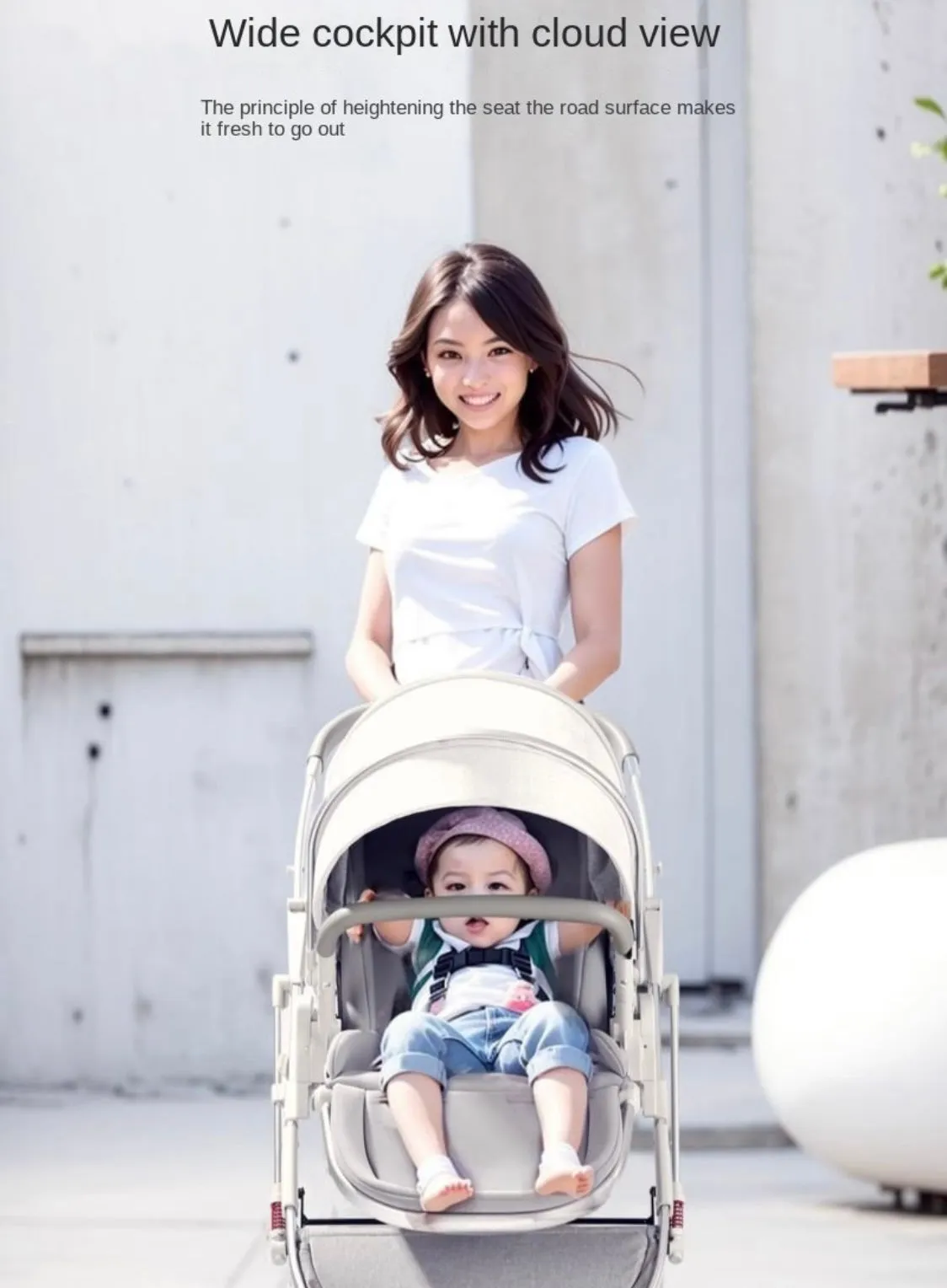 The Flex Beige: 3 in 1 Stroller, Open Bassinet, and Capsule Car Seat Combo