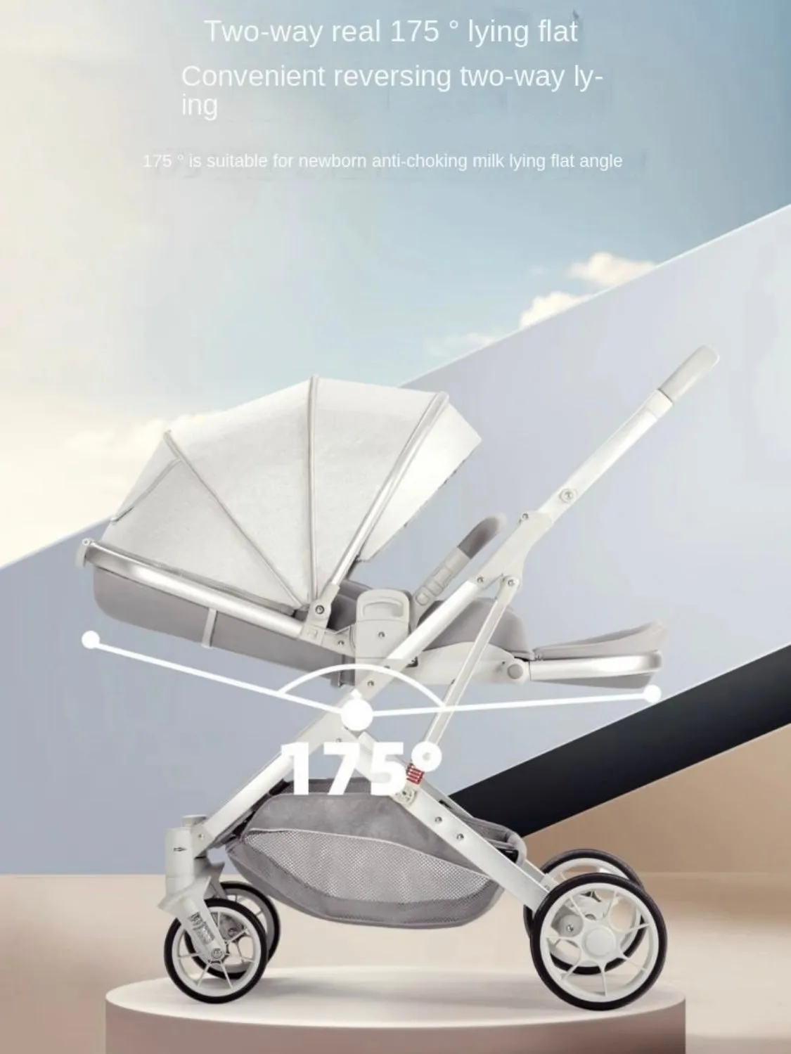 The Flex Beige: 3 in 1 Stroller, Open Bassinet, and Capsule Car Seat Combo