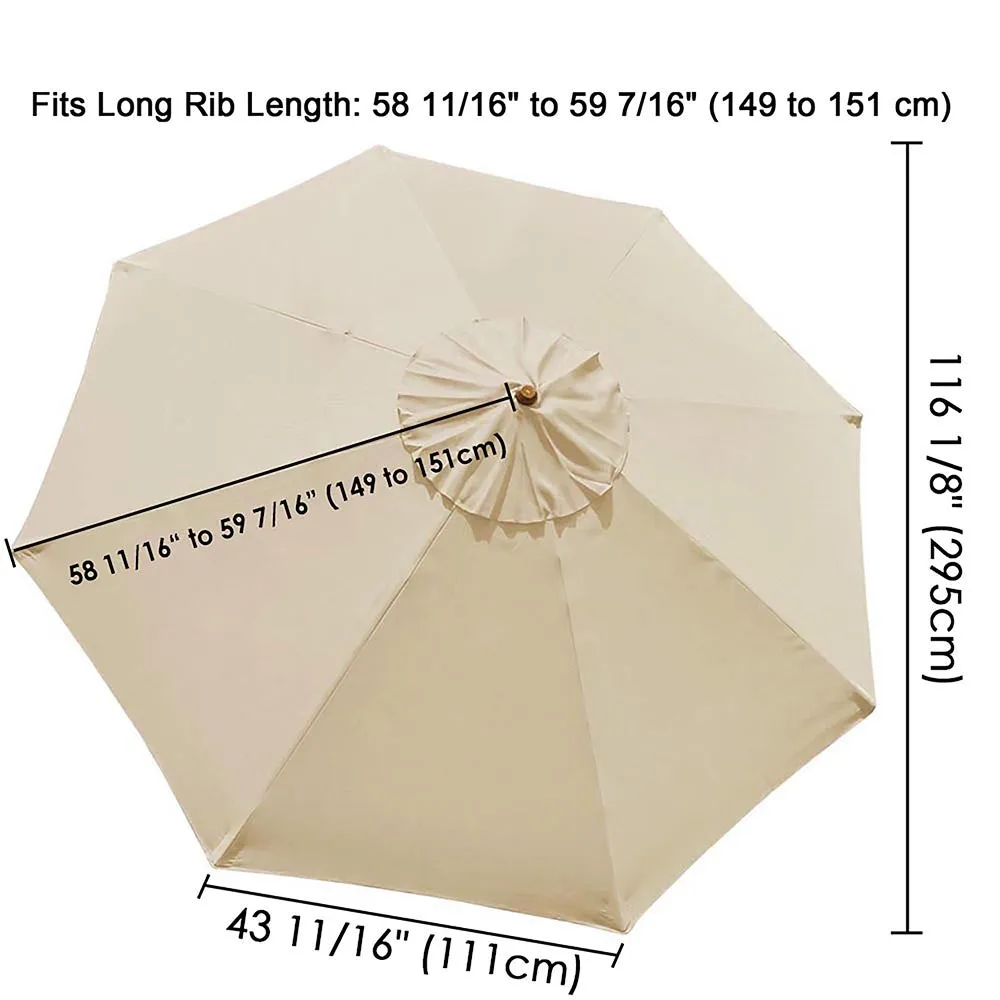 TheLAShop 10ft 8-Rib Patio Market Umbrella Replacement Canopy